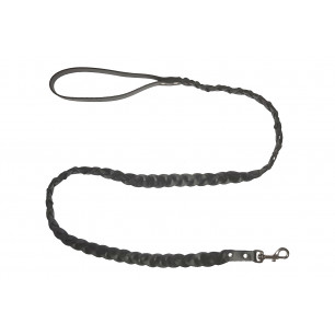 D1 koiran talutushihna nahkaa musta 200 cm VlaMiTex