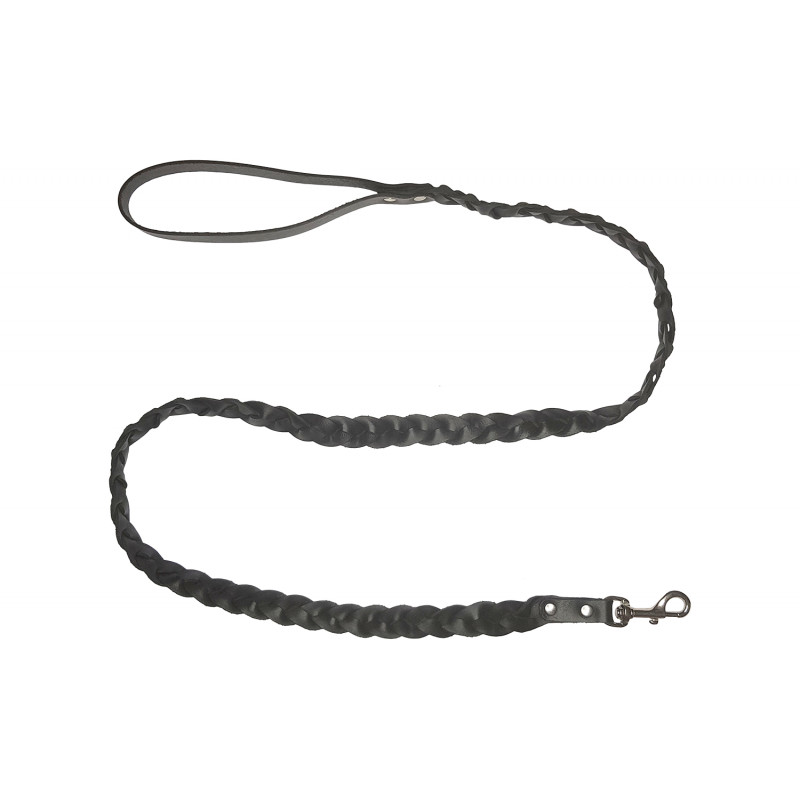 D1 Leather Dog Leash Black 200 cm VlaMiTex