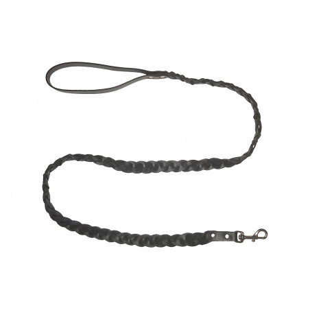 D1 koiran talutushihna nahkaa musta 200 cm VlaMiTex