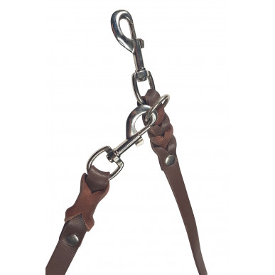 Correa para perro de cuero ajustable marrón VlaMiTex D2