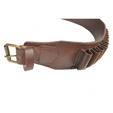 J46 Cartridge Belt Genuine Leather Brown 12 Gauge Waist 85-110 cm VlaMiTex