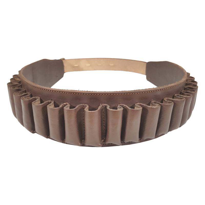 J46 Cartridge Belt Genuine Leather Brown 12 Gauge Waist 85-110 cm VlaMiTex