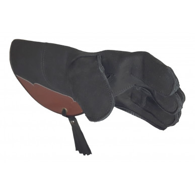 Falconry Glove Leather Brown – Double Layered with Forearm Protection & D-Ring