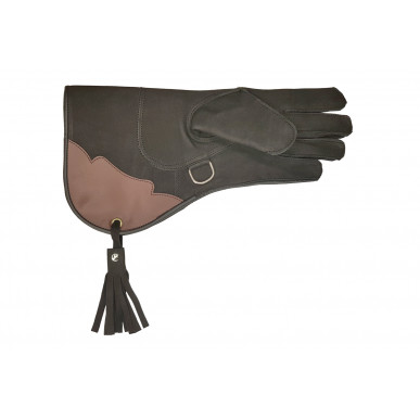 Falconry Glove Leather Brown – Double Layered with Forearm Protection & D-Ring