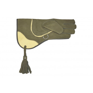 J53 Falconry Glove made of Leather Green VlaMiTex