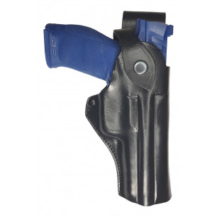 B30 真皮槍套 適用 Walther Q5 Match 5吋槍管 支援紅點瞄具 黑色 VlaMiTex – 正面