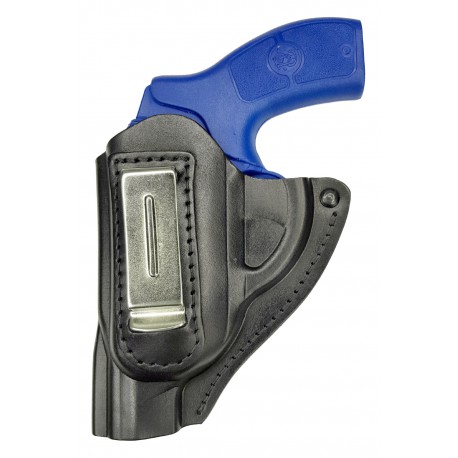 IWB 11Li Funda para revólver Smith & Wesson 360 de piel negro para zurdos VlaMiTex