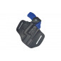 Funda de Revólver de Cuero R1 para Weihrauch Arminius HW3 Cañón de 3 Pulgadas Negra VlaMiTex