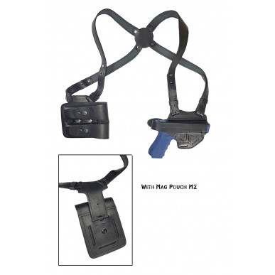 Leder Schulterholster für Glock 17 / 19 mit Magazintasche – verdeckt & praktisch