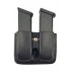 M4 Soporte doble para cargadores dobles para Glock de cuero negro VlaMiTex