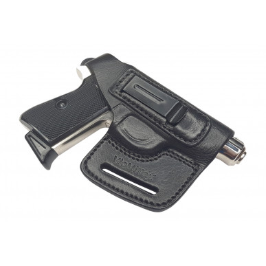 OWB / IWB 5-5 Leather Holster for Walther PP Manurhin Black VlaMiTex