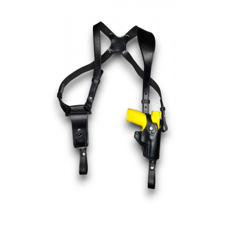 SD 5 Leather Shoulder Holster for CZ P-10c with Red Dot (Red Dot Sight) black VlaMiTex