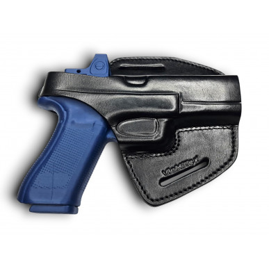 VlaMiTex Pancake Fondina in Pelle per Glock 17 / 22 / 31 con Red Dot