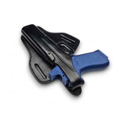 VlaMiTex B34 Pancake Coldre de Couro para Glock 17L/34/35 com Red Dot – Pronto para Óptica OWB