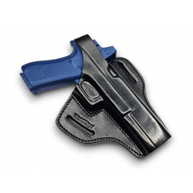 VlaMiTex B34 Pancake Fondina in Pelle per Glock 17L/34/35 con Red Dot – Optic Ready OWB