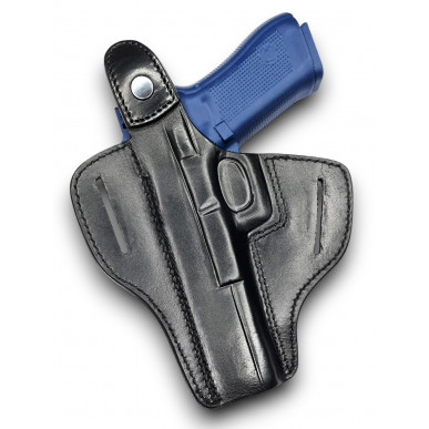 VlaMiTex B34 Pancake Funda de Cuero para Glock 17L/34/35 con Red Dot – Optic Ready OWB