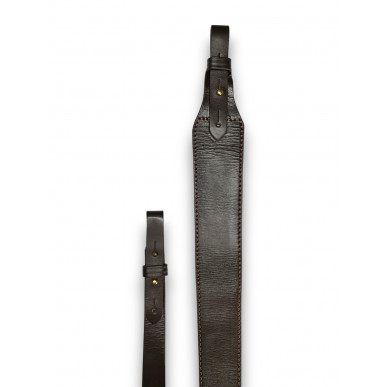 Vlamitex correa de cuero para rifle, marrón — antideslizante, con lazo (6 cm/2,5 cm, 110 cm)