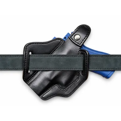 B45 Cross-Draw OWB Leder Holster für Glock 23 inkl. MOS Optic-Ready mit Red Dot