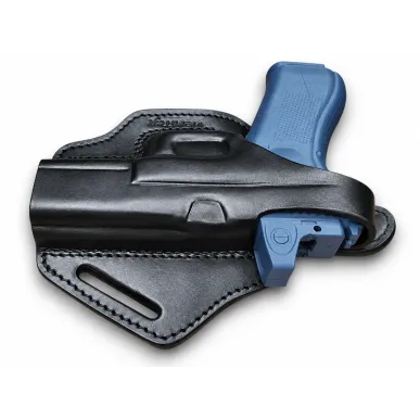B45 Cross-Draw OWB Leder Holster für Glock 19X inkl. MOS Optic-Ready mit Red Dot