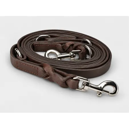 D2 Adjustable Leather Dog Leash Brown VlaMiTex