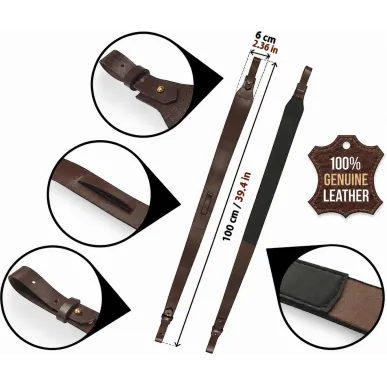 J47 Sangle de fusil en cuir marron VlaMiTex