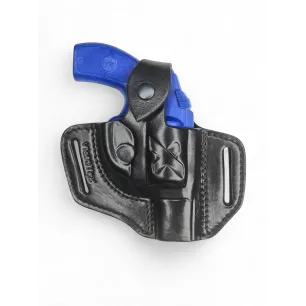 R1 Leder Revolver Holster für Smith & Wesson 36 schwarz VlaMiTex – von vorne