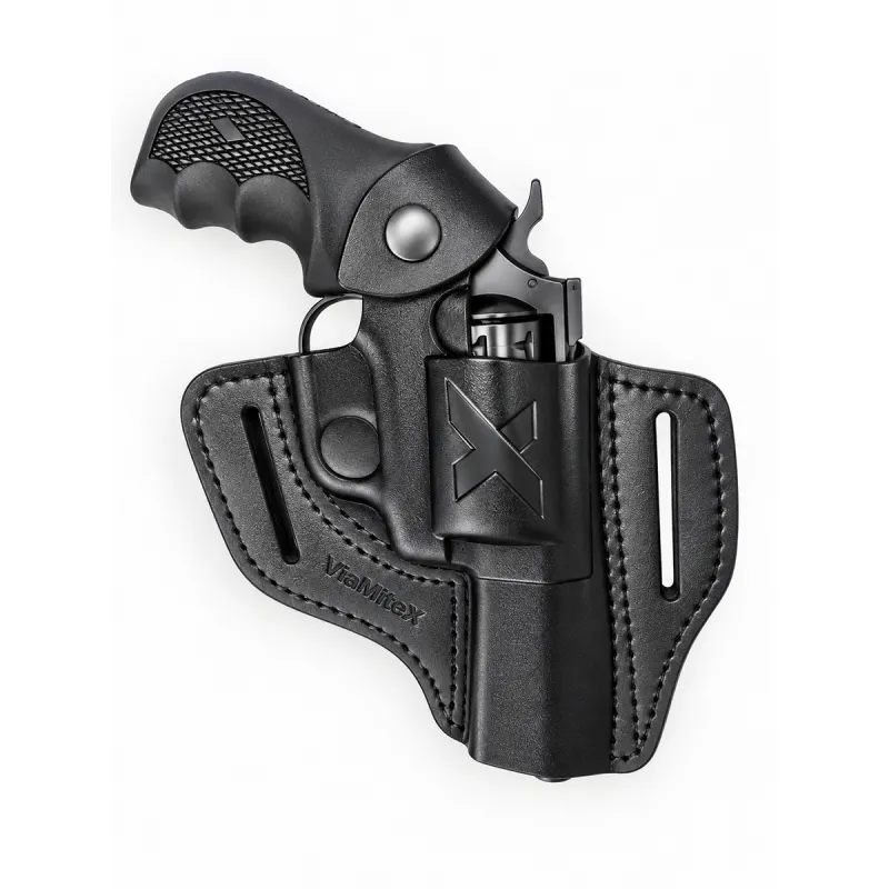 R4 kožené pouzdro na revolver pro Weihrauch Arminius HW5 4 palce černé VlaMiTex