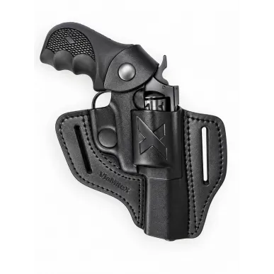 R4 Holster en cuir pour revolver Weihrauch Arminius HW5 canon de 4 pouces noir VlaMiTex