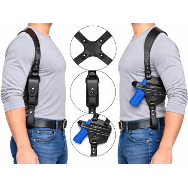 S1 Holster d'épaule en cuir pour Glock 17 / 22 / 31 avec Red Dot