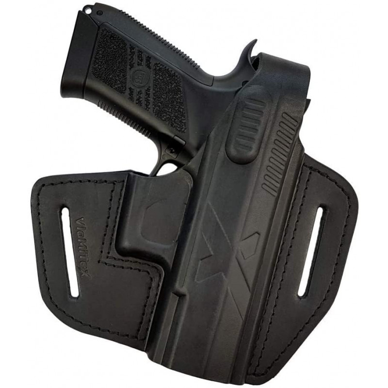 B18 Leather Holster for CZ 75 P-07 Duty Black VlaMiTex