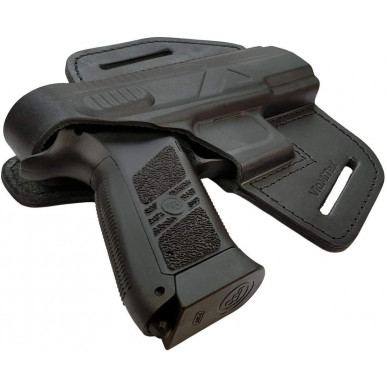 Leather Holster for CZ 75 P-07 Duty OWB – Right-Handed with Snap Button