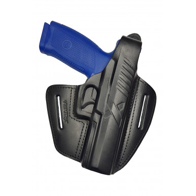 CZ P10F OWB용 가죽 홀스터 – 오른손잡이용, 스냅 버튼 포함