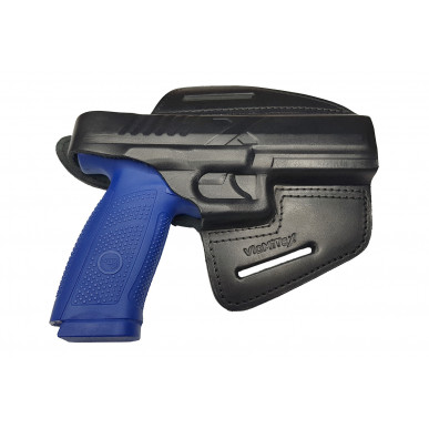 CZ P10F OWB용 가죽 홀스터 – 오른손잡이용, 스냅 버튼 포함