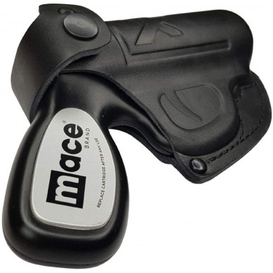 Leather Holster for Mace Pepper Gun OWB – Right-Handed with Snap Button