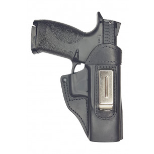 IWB 4 Leder Holster für Smith & Wesson M&P9 schwarz VlaMiTex – von vorne