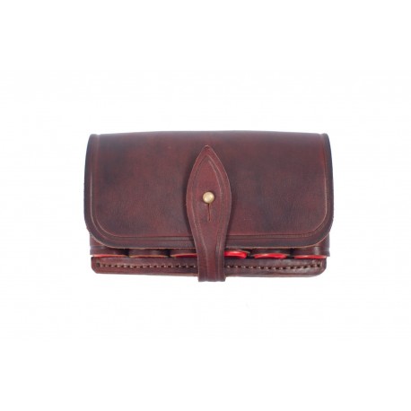J1 Cartridge pouch genuine leather 12 caliber Brown VlaMiTex