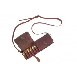 J6 Cartridge bag / pouch genuine leather Brown 12 cal VlaMiTex