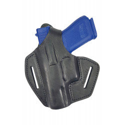 BXLi Leder Gürtel Holster für Glock 19 23 32 schwarz für Linkshänder – von vorne