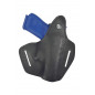BXLi Leather Belt Holster for Glock 19 23 32 Black Left-Handed – rear view
