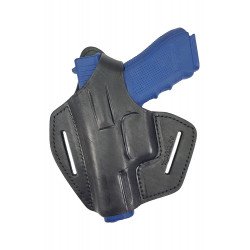 BXLi Holster en cuir pour ceinture pour Glock 17 22 31 37 noir pour gauchers – vue de face