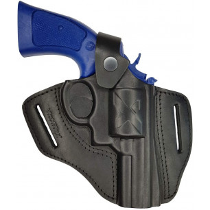 R3 Holster en cuir pour revolver Smith & Wesson 386 canon de 2,5 pouces noir VlaMiTex – vue de face