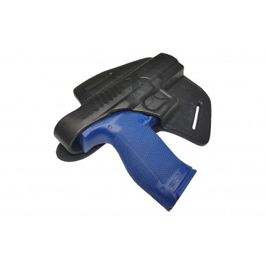 נרתיק עור לאקדח וולטר PDP קנה 4.5 OWB – ליד ימין עם כפתור לחיצה