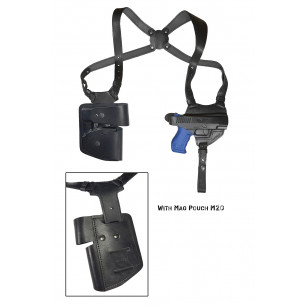Coldre de Couro para Walther P99 Ombro – com Porta-Carregador e Bolsa para Algemas