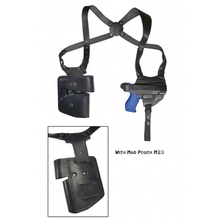 Leather Holster for Walther P99 Shoulder Holster – with Magazine & Handcuff Pouch