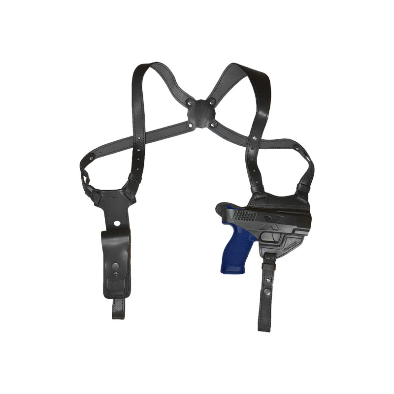 S5M2 Leather Shoulder Holster for Walther PDP 4-Inch Barrel with Double Magazine Pouch S5M2 Leather Shoulder Holster for Walther PDP 4-Inch Barrel with Double Magazine Pouch