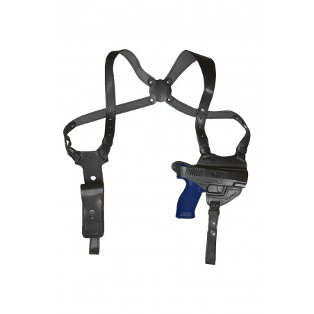 Leather Shoulder Holster Walther PDP with Double Magazine Pouch