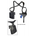 S5M20 Leder Schulterholster für Walther PDP Lauf 4 Zoll mit Magazin- und Handschellentasche