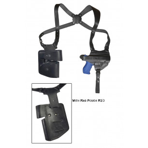 Leather Shoulder Holster for Walther PDP with Magazine Pouch – Concealed & Practical