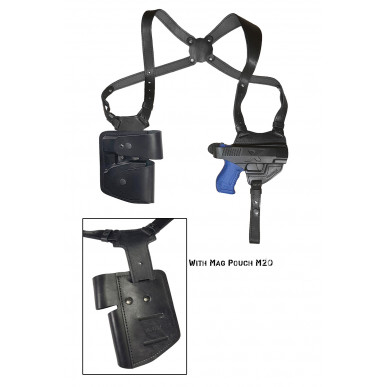 Leather Shoulder Holster for Walther PDP with Magazine Pouch – Concealed & Practical