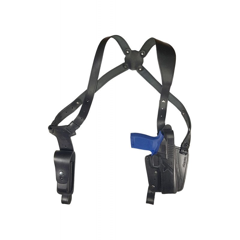 S24 حافظة كتف جلدية لـ Sig Sauer P320 M17 Full size حافظة سوداء S24 حافظة كتف جلدية لـ Sig Sauer P320 M17 Full size حافظة سوداء